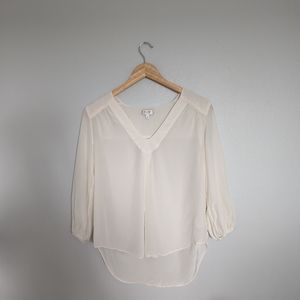 Aritzia Babaton Ivory Blouse 100% Silk Size S
